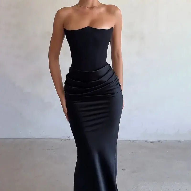 Elegant Sleeveless Long Corset Dress