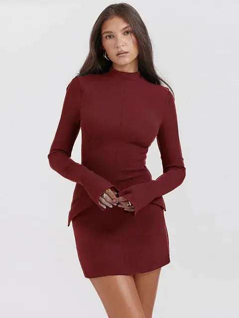 Elegant High Waist Mini Dress