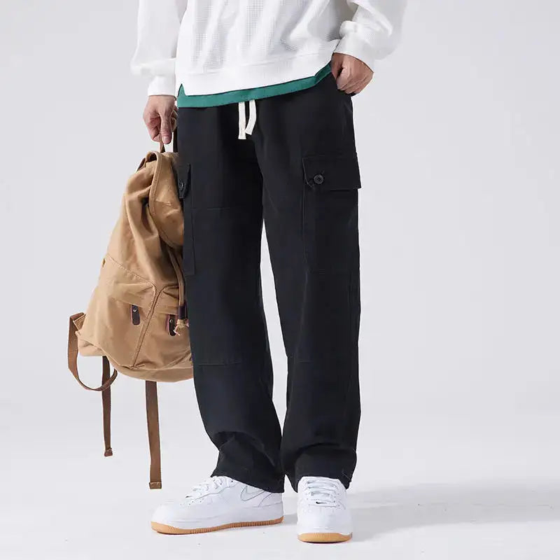 Men Drawstring Cargo Pants