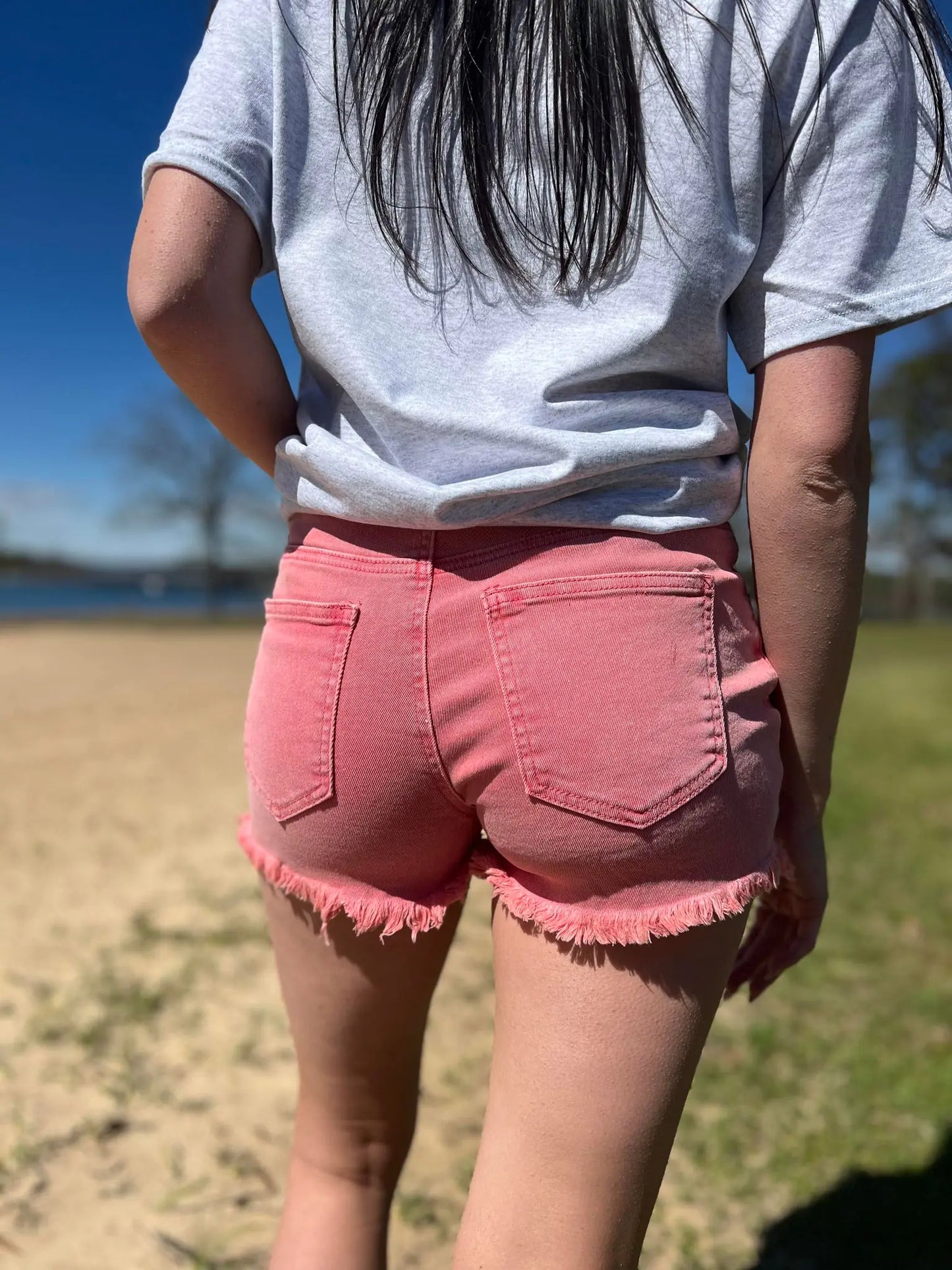 La Miel Acid Washed Frayed Cutoff Shorts