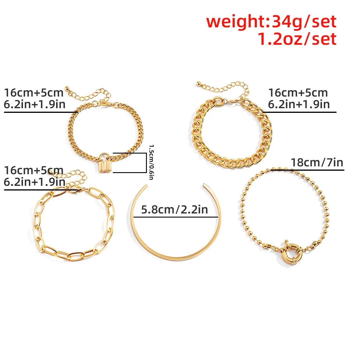 Women's Bohemian Bracelets 5 Pieces Set