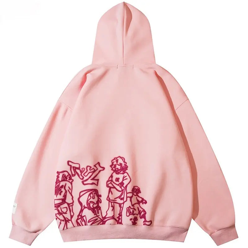 Streetwear Pink Hoodie