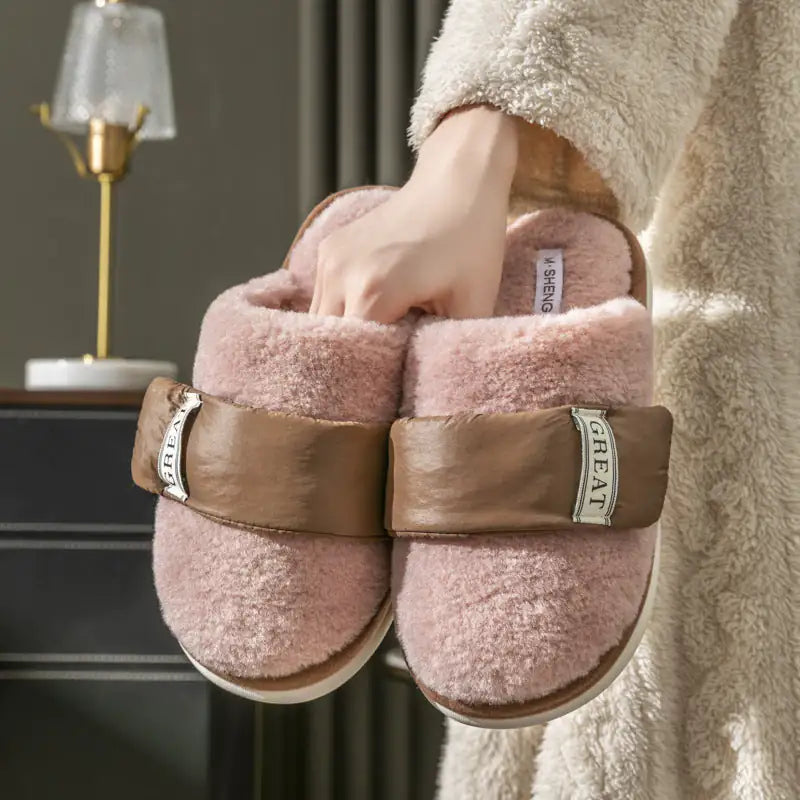 Indoor Home Velvet Warm Cotton Slippers