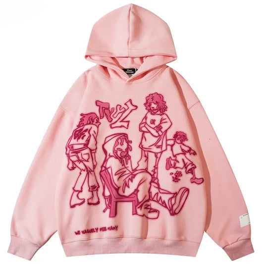 Streetwear Pink Hoodie