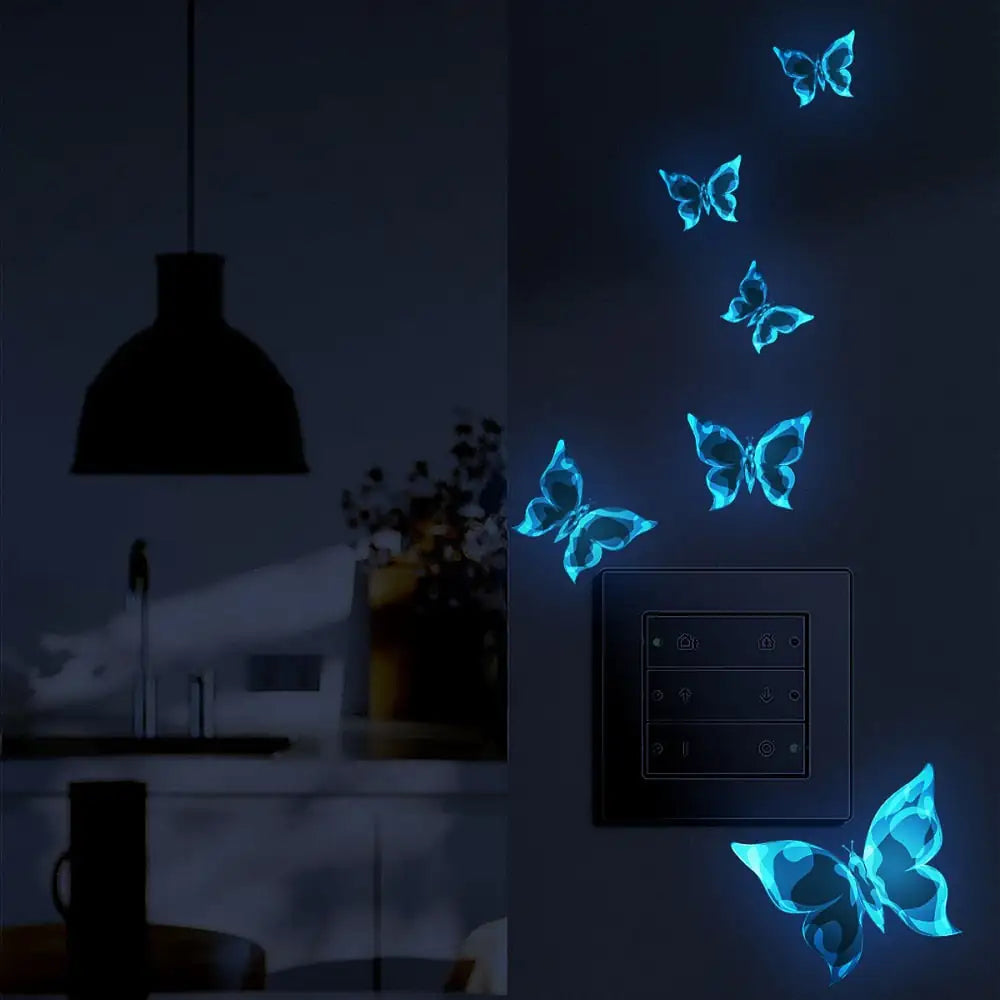 Blue Luminous Butterfly Wall Stickers