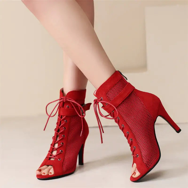 Peep Toe Gladiator Ankle Boots