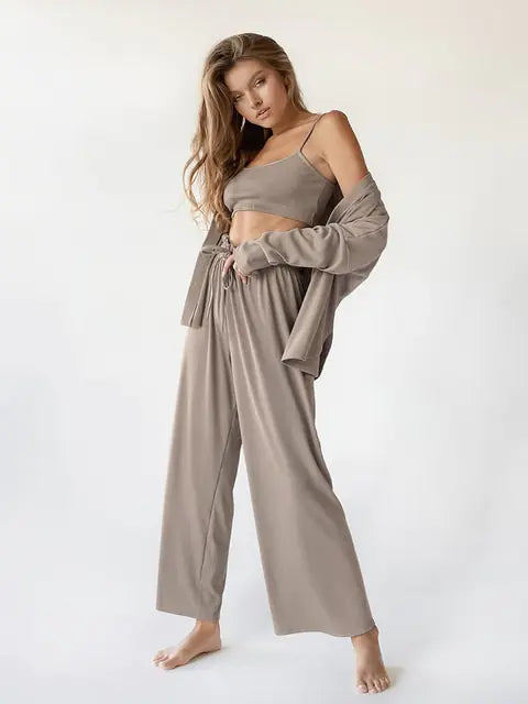 Ribbed Drop Sleeves  Women Set