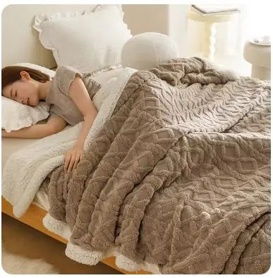 Warm Wool Fleece Throw Blanket