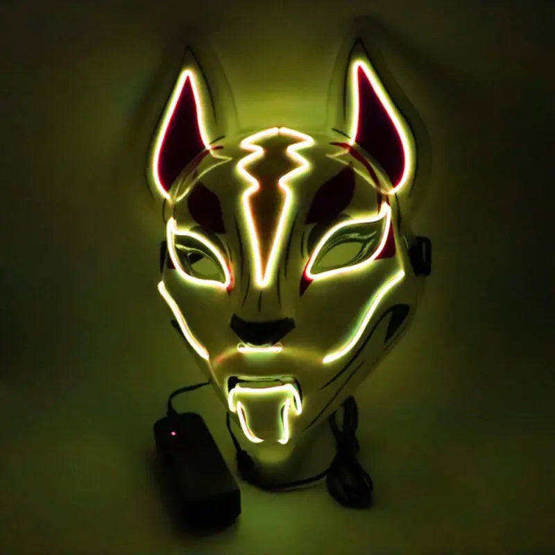 Neon LED Luminous Joker Mask with EL Wire