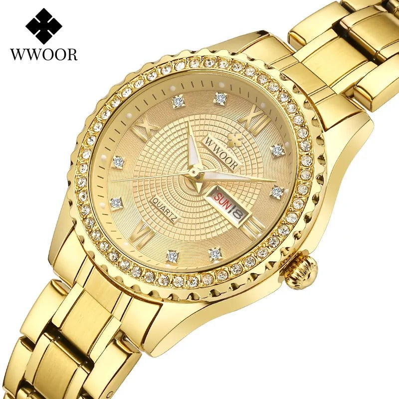 WWOOR Women's Dress Gold Quartz Watch