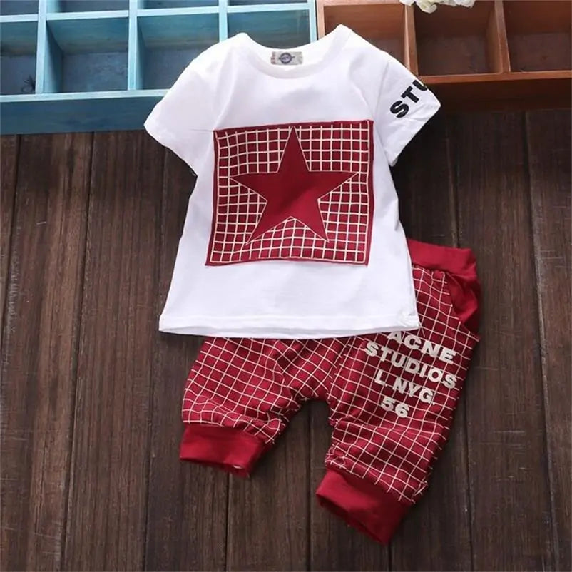 Baby Boy Summer Star Printed Clothes Set