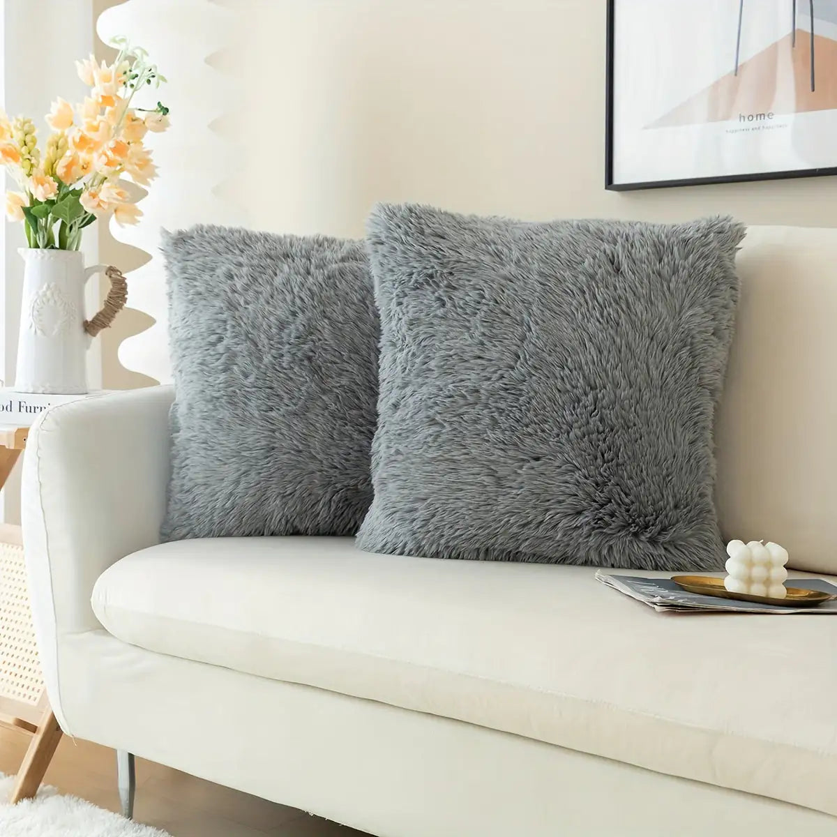 Soft Faux Fur Throw Pillow Covers