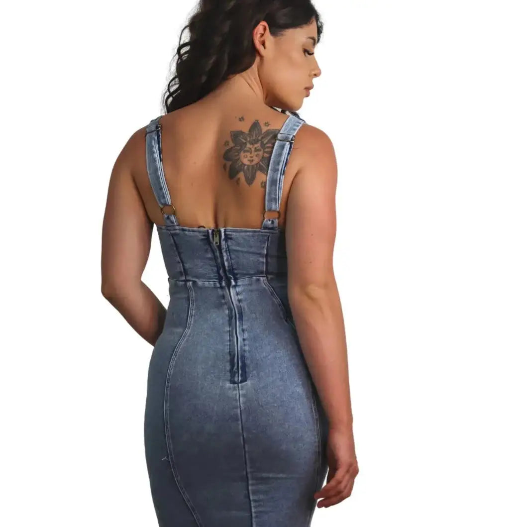 Ladies Zipper Denim Dress