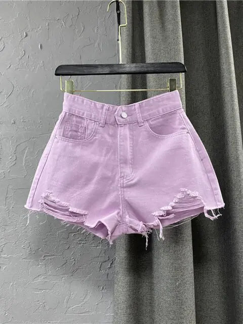 Solid Zipper Fly Shorts