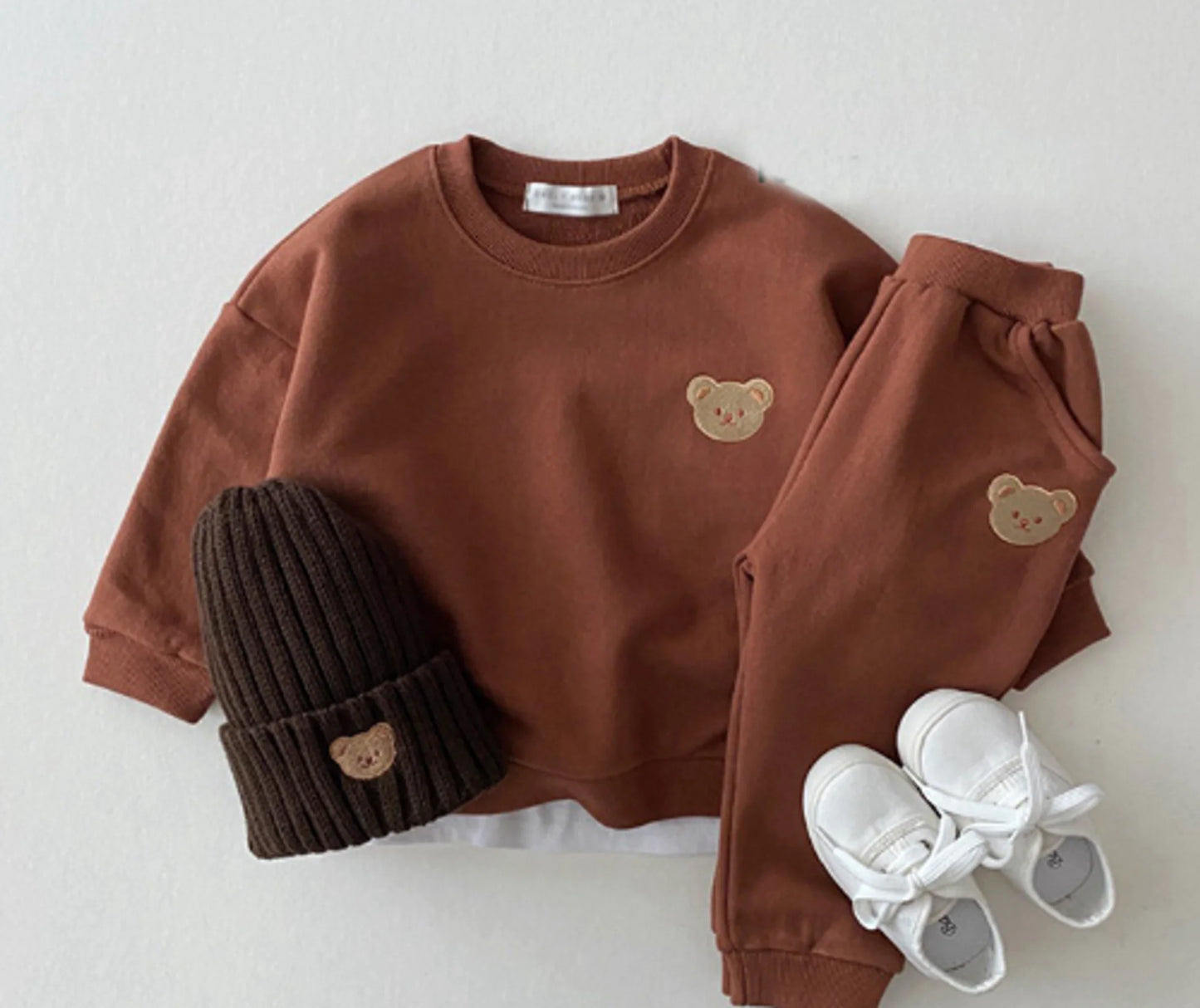 0-2Y Baby Long Sleeve Bear Sweatshirt Romper