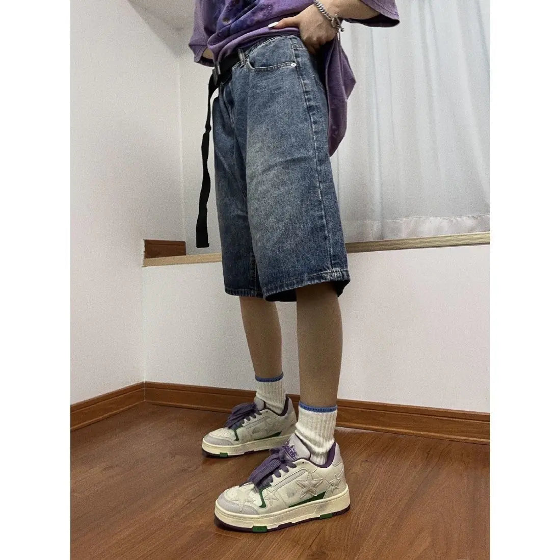 Vintage Streetwear Korean Denim Shorts