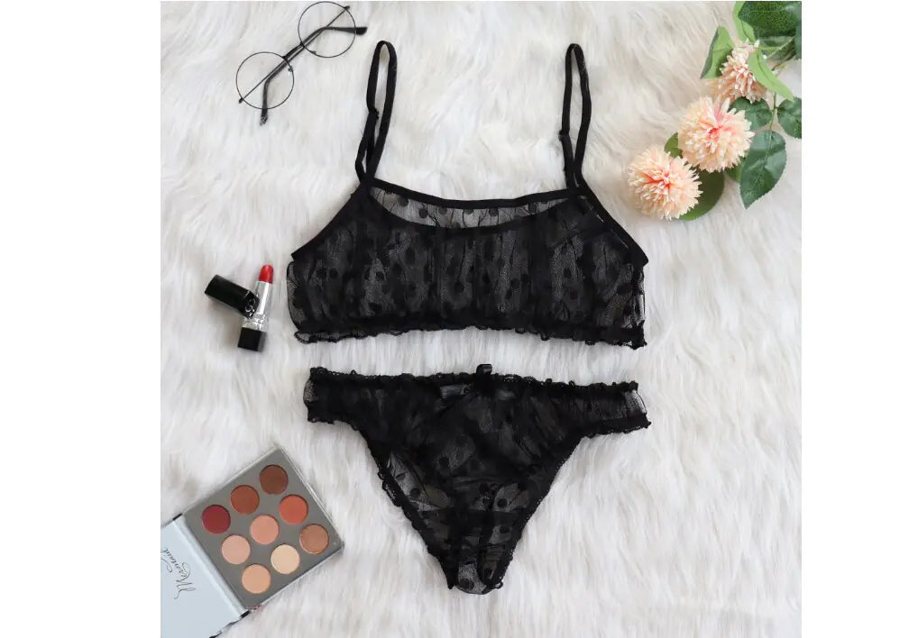 Lingerie Mesh Perspective Lace Set