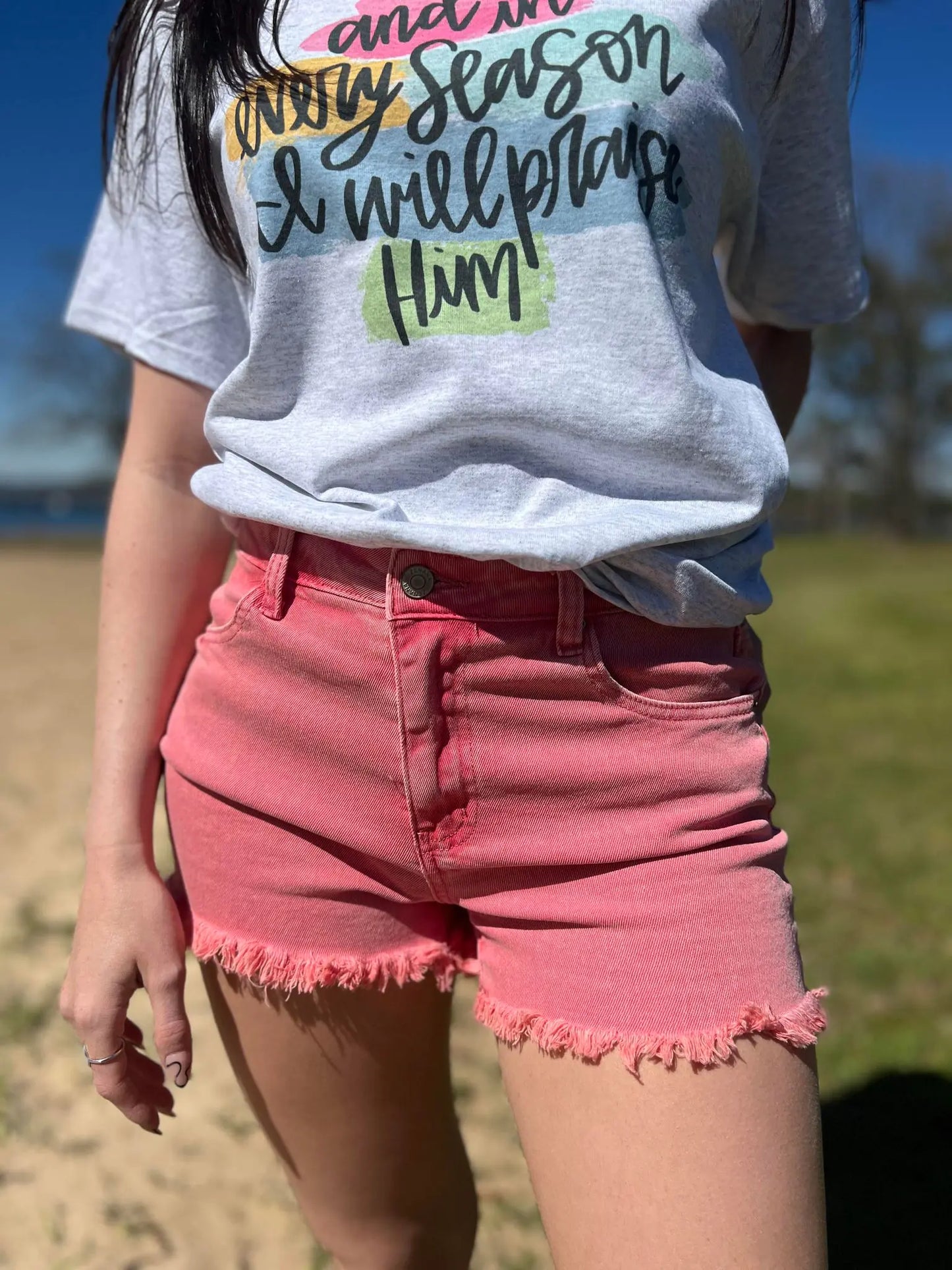 La Miel Acid Washed Frayed Cutoff Shorts