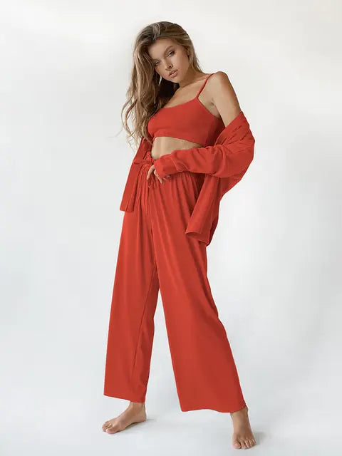 Ribbed Drop Sleeves  Women Set