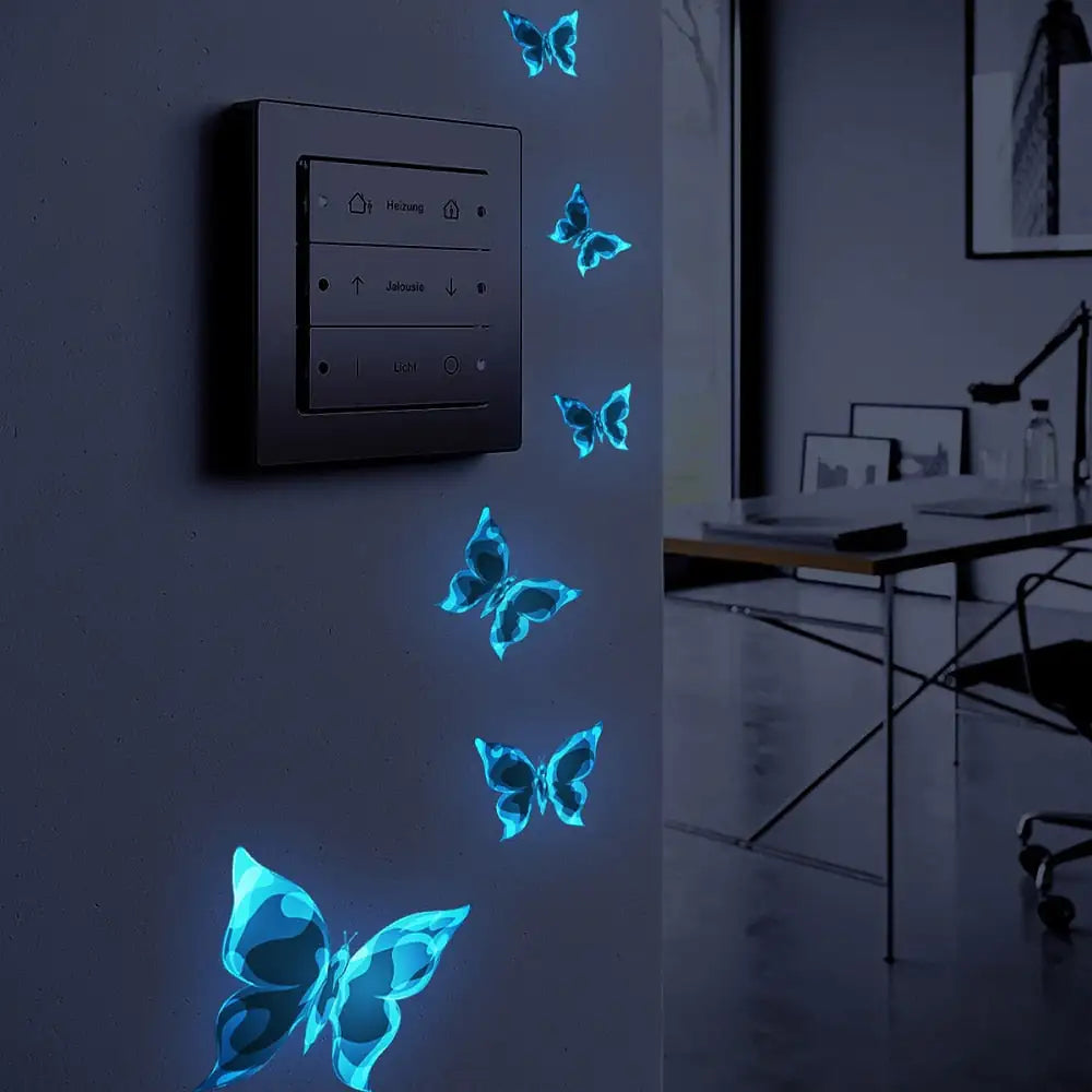 Blue Luminous Butterfly Wall Stickers