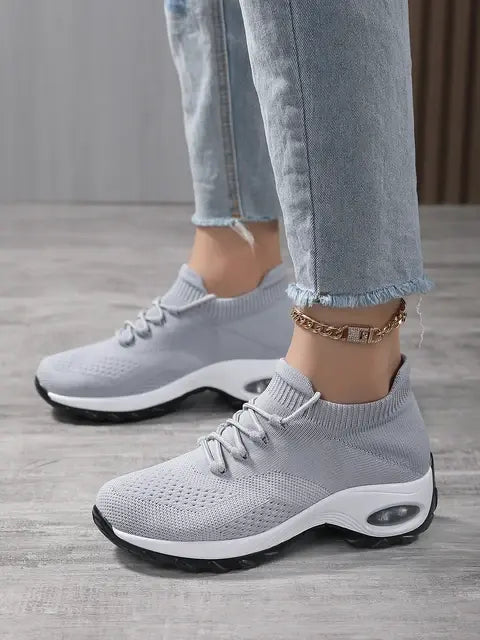 Women's Walking Shoes, Lace-On Sock