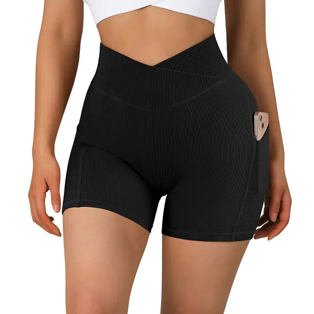 Sports Women High Waist Workout Seamless Fitness Yoga Shorts