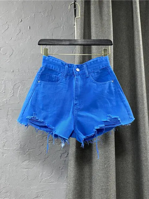 Solid Zipper Fly Shorts