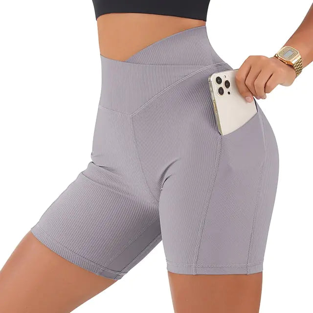 Sports Women High Waist Workout Seamless Fitness Yoga Shorts