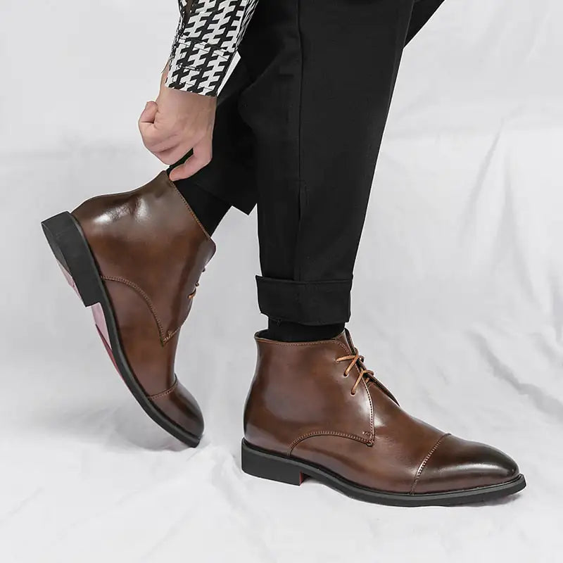 Red Bottom Leather Men Boots