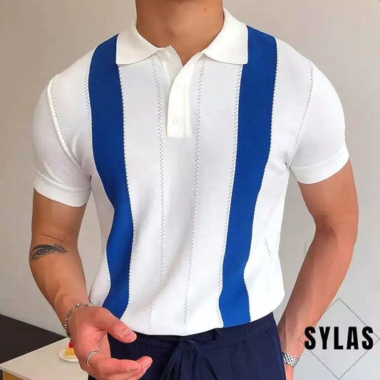 Elegant Short-sleeved Knitted Men Polo