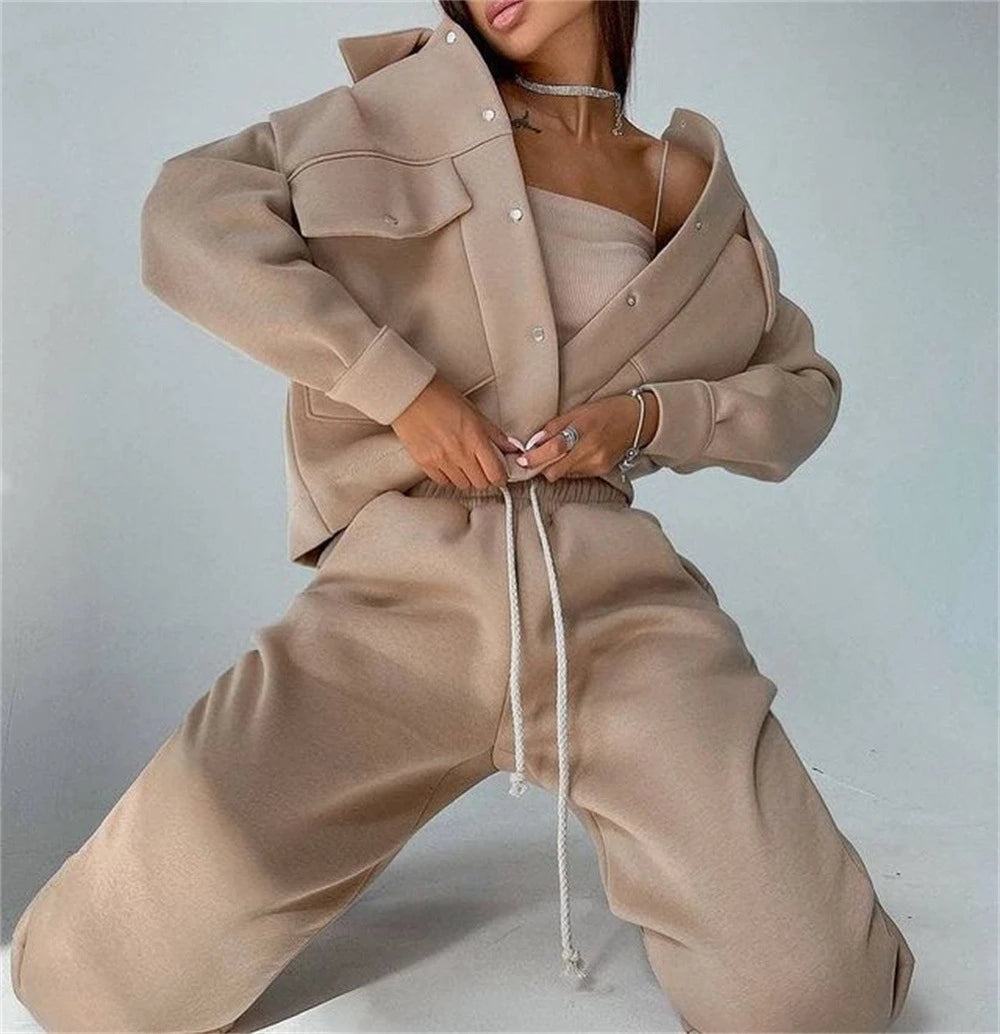 Fashion 2 Piece Tracksuits Suit Women Set