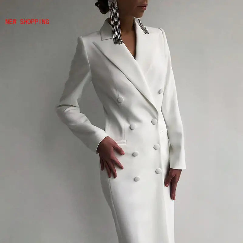 Elegant Double-Breasted Suit Dress