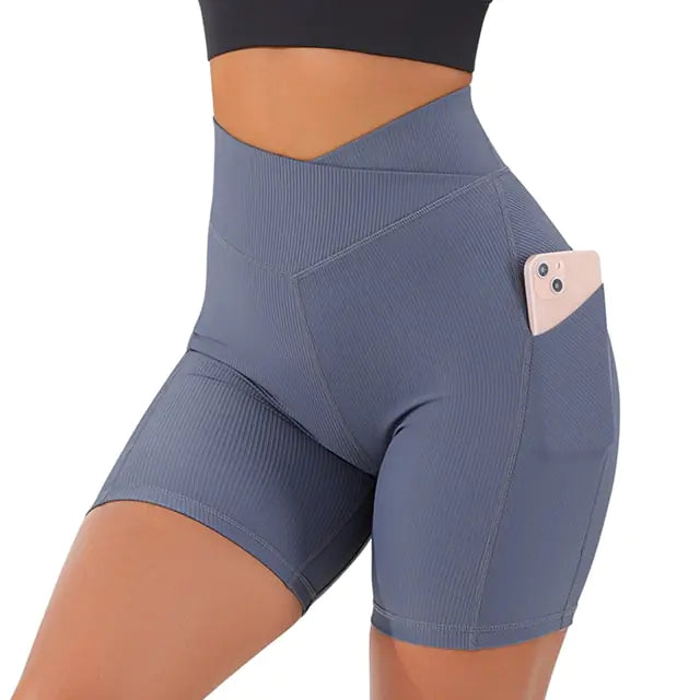 Sports Women High Waist Workout Seamless Fitness Yoga Shorts