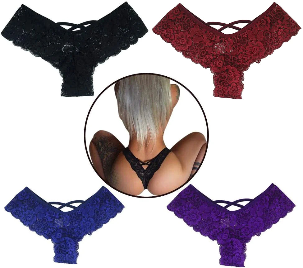 4 Pack Sexy Lace Underwear Lingerie Panties