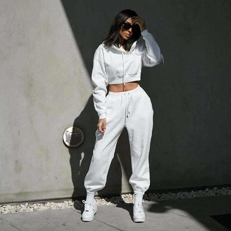 2 Piece Set Sweatsuits, Women's Sweatshirt and Sweatpants