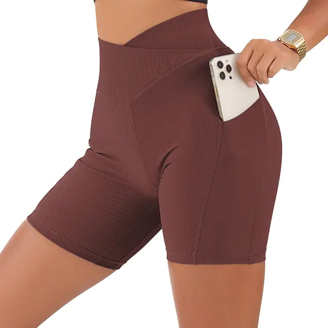 Sports Women High Waist Workout Seamless Fitness Yoga Shorts