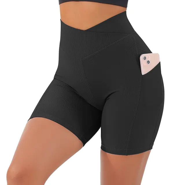 Sports Women High Waist Workout Seamless Fitness Yoga Shorts