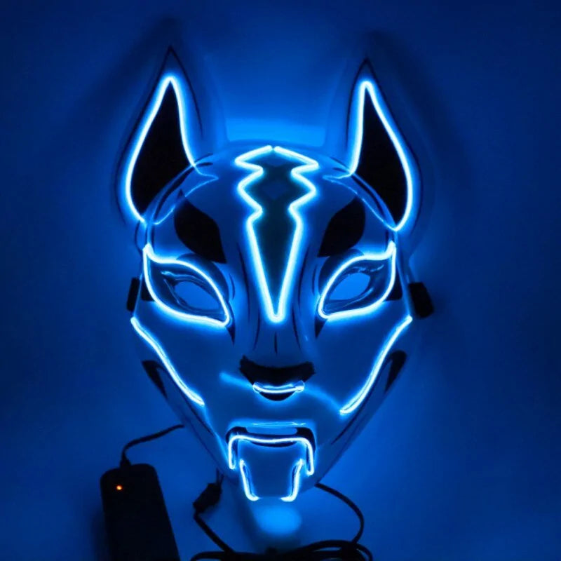 Neon LED Luminous Joker Mask with EL Wire