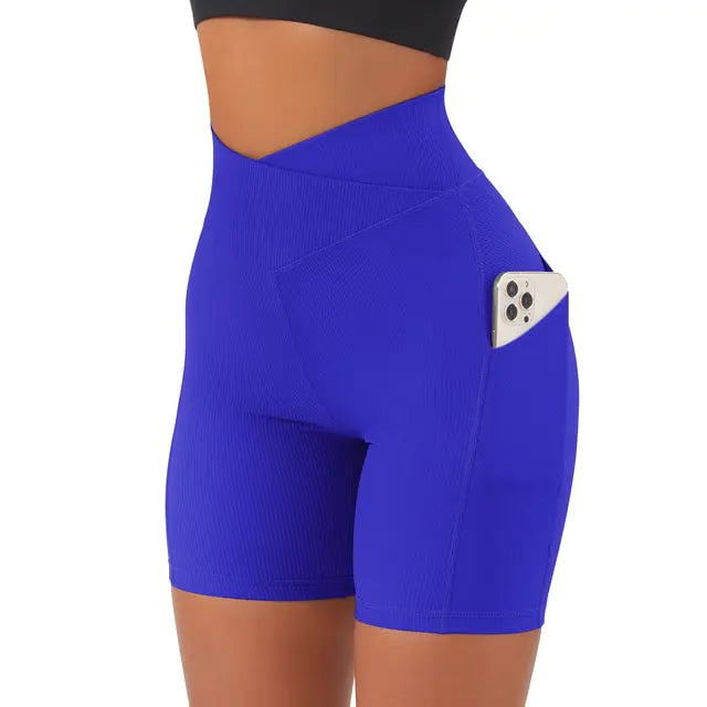 Sports Women High Waist Workout Seamless Fitness Yoga Shorts