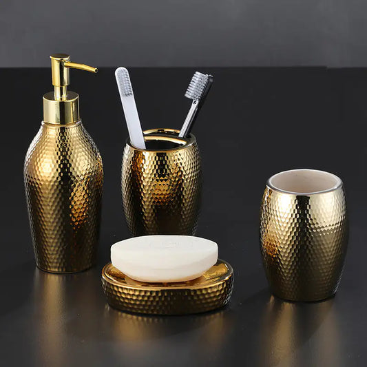 Golden Ceramic 4-Piece Bathroom Set