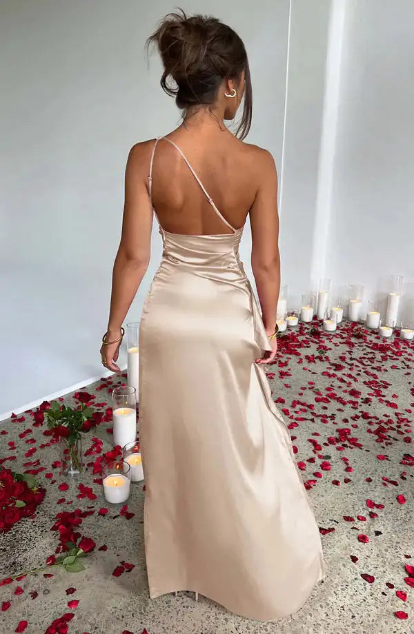 Satin One-Shoulder Sexy Dresses