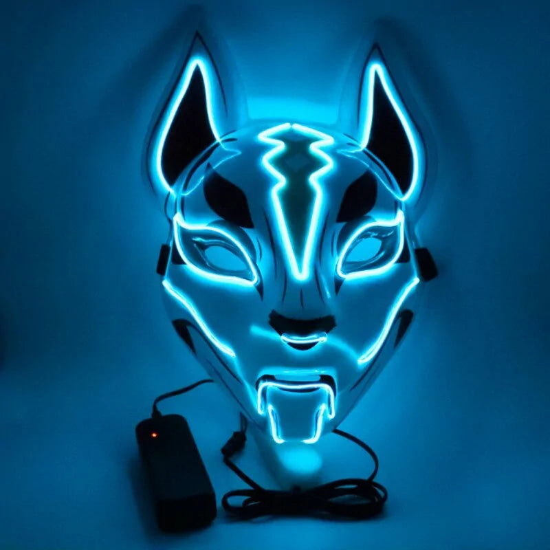 Neon LED Luminous Joker Mask with EL Wire