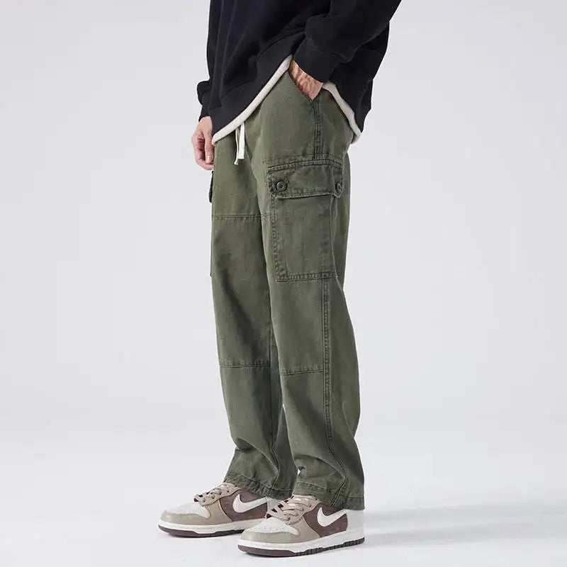 Men Drawstring Cargo Pants