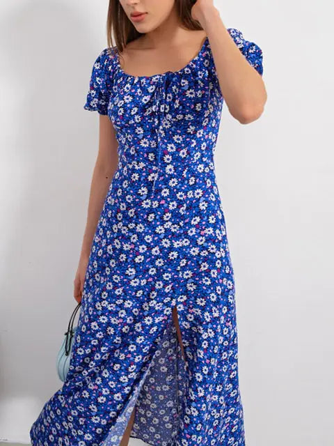 Floral Print Short Sleeve Dress