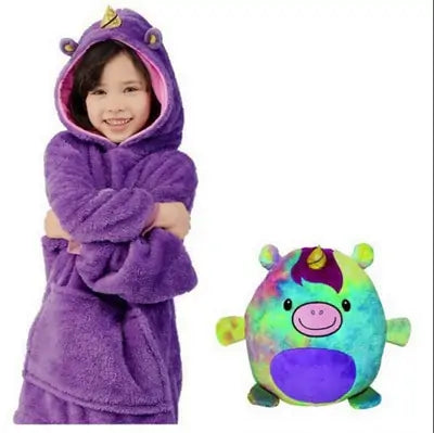 Kids Hoodie Soft Plush Blanket