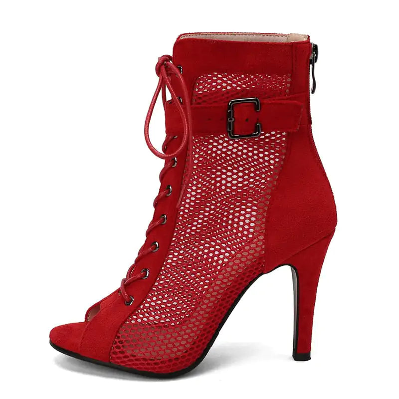 Peep Toe Gladiator Ankle Boots