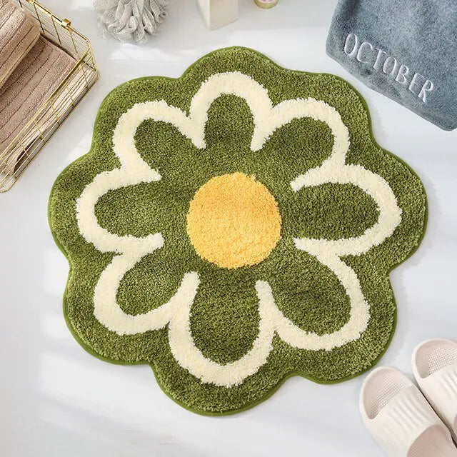 Cute Round Flower Tufting Rug