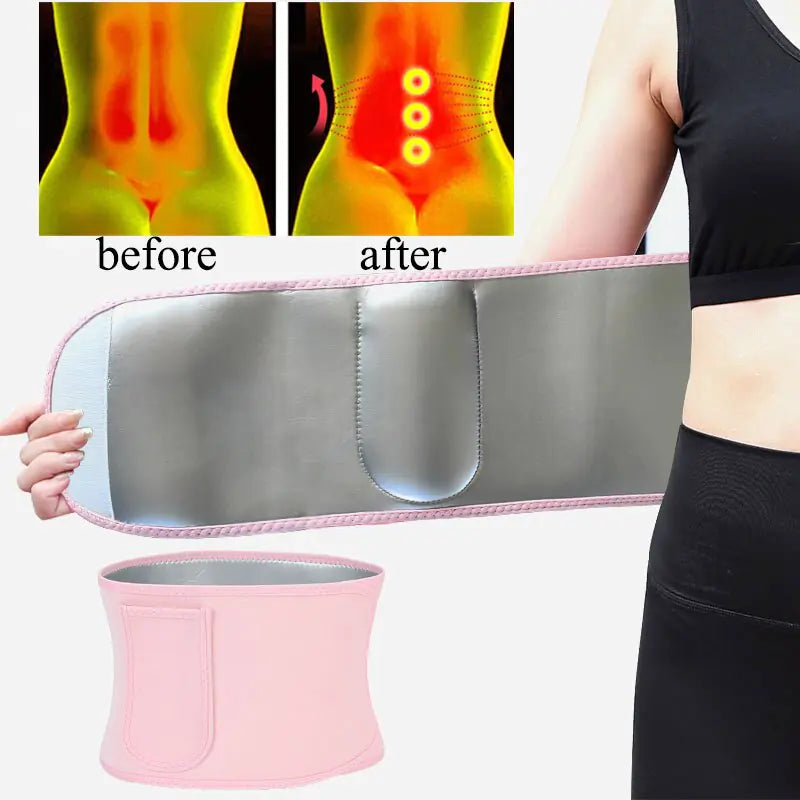 AfruliA Sport Strap Slim Waist Trainer Cincher Back Support Brace Silver Cover Sauna Sweat Belt Slimming Body Shaper Faja Girdle