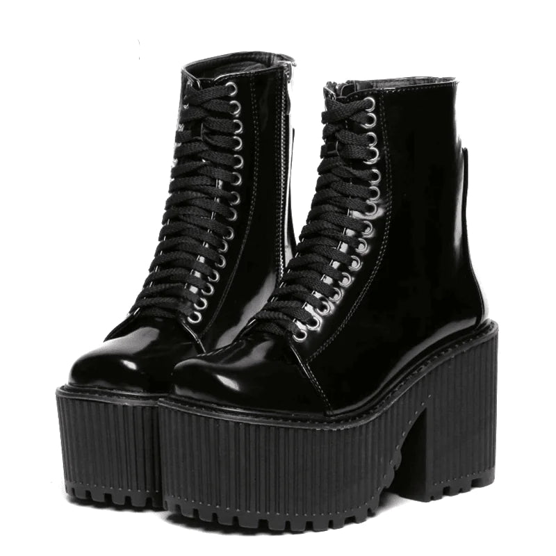 Ankle Boots Style Rubber Sole Lace Up