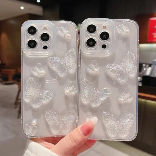 3D Butterfly Glitter Case